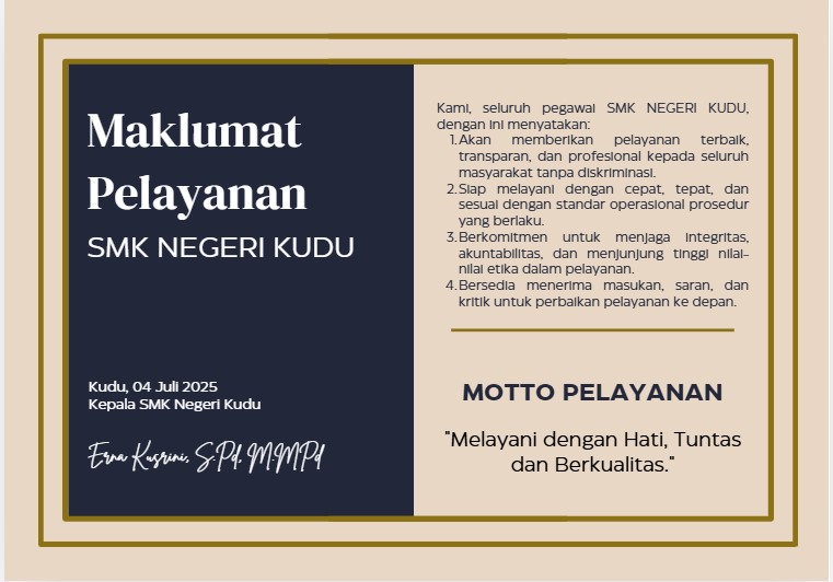 Maklumat Pelayanan SMK Negeri Kudu